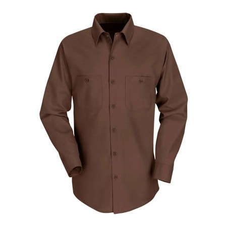 Vf Imagewear Red Kap Men's Industrial Work Shirt Long Sleeve Chocolate Brown Long-L SP14 SP14CBLNL